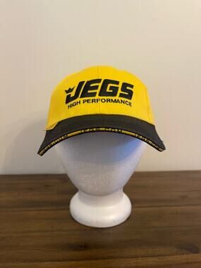 JEGS High Performance Automotive Parts Adjustable Ball Cap Hat Black And Yellow